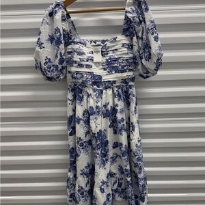 Abercrombie & Fitch Blue and White Floral Midi Dress